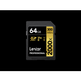 Lexar SDXC Card 64GB Professional 2000x UHS-II V90 U3