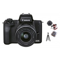 Canon EOS M50 II schwarz Vlogger Kit mit 15-45 IS STM+32GB SD+Mikrofon+Ministativ