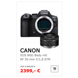 Canon EOS R6 II body  (inkl. RF 50mm f/1.8 STM) (- 200€ Sofort-Rabatt)