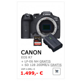 Canon EOS R7 Body  ( Gratis Canon LP-E17 Akku + Sandisk SD 128 GB Karte)